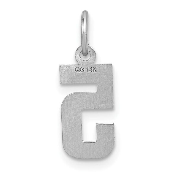 14k White Gold, Varsity Collection, Small D/C Pendant, Number 5 - Picture 3 of 5